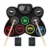 Maxbell Silicone Electronic Drum Set with Drumsticks and Pedal Controller for Gifts