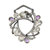 Maxbell Womens Diamante Flower Scarf Ring Clip Buckle Holder Shinning Brooch  White