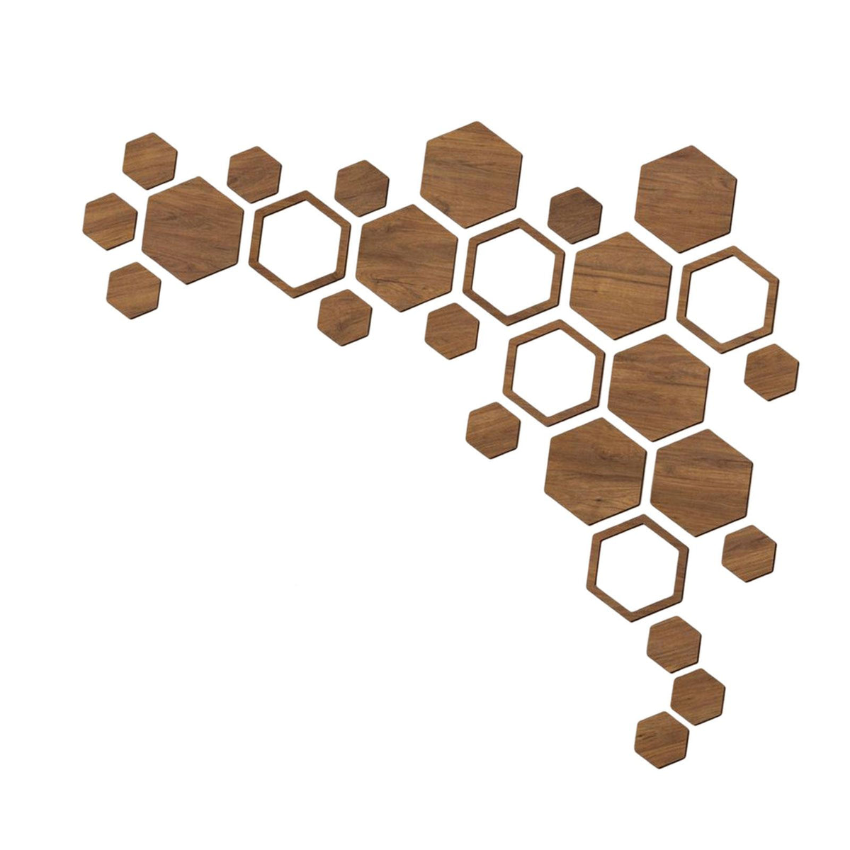 Maxbell Maxbell Hexagonal Wood Wall Stickers Home Decor for Furniture Surface Dining Room