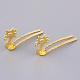 Max 2 Set Antique Alloy Hair Pin Sticks Chinese Hair Clips DIY Hair Accs Golden
