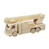 Maxbell 3D Wooden Puzzles Woodcraft Construction Kit DIY Fire Engine Puzzles Kids Toy Gift