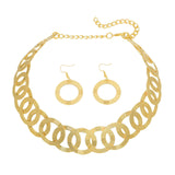 Maxbell Geometric Choker Earrings Set Retro Irregular Round Elegant Alloy for Women Aureate