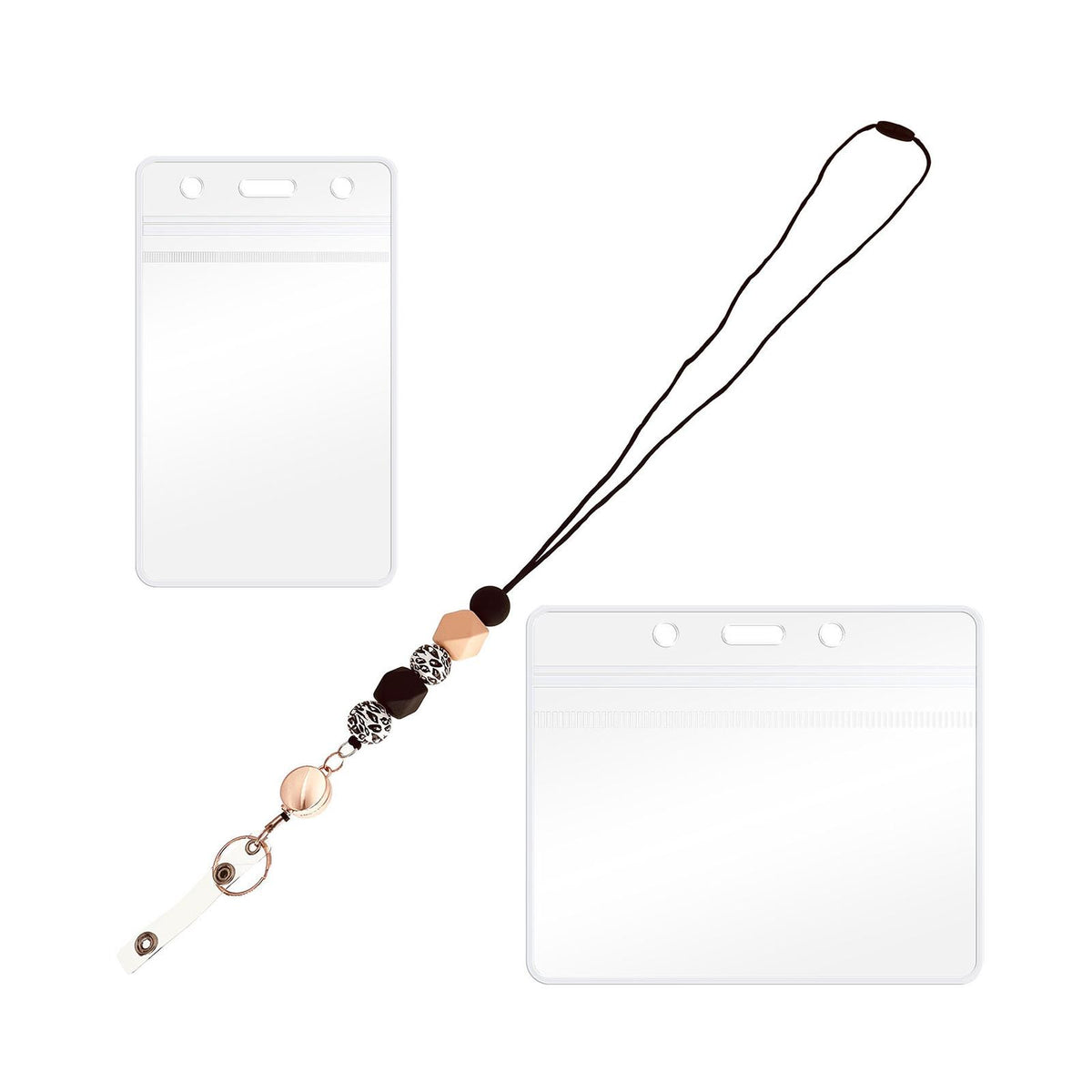 Maxbell Retractable Lanyards ID Holders Dustproof for Women Girls Men Employees