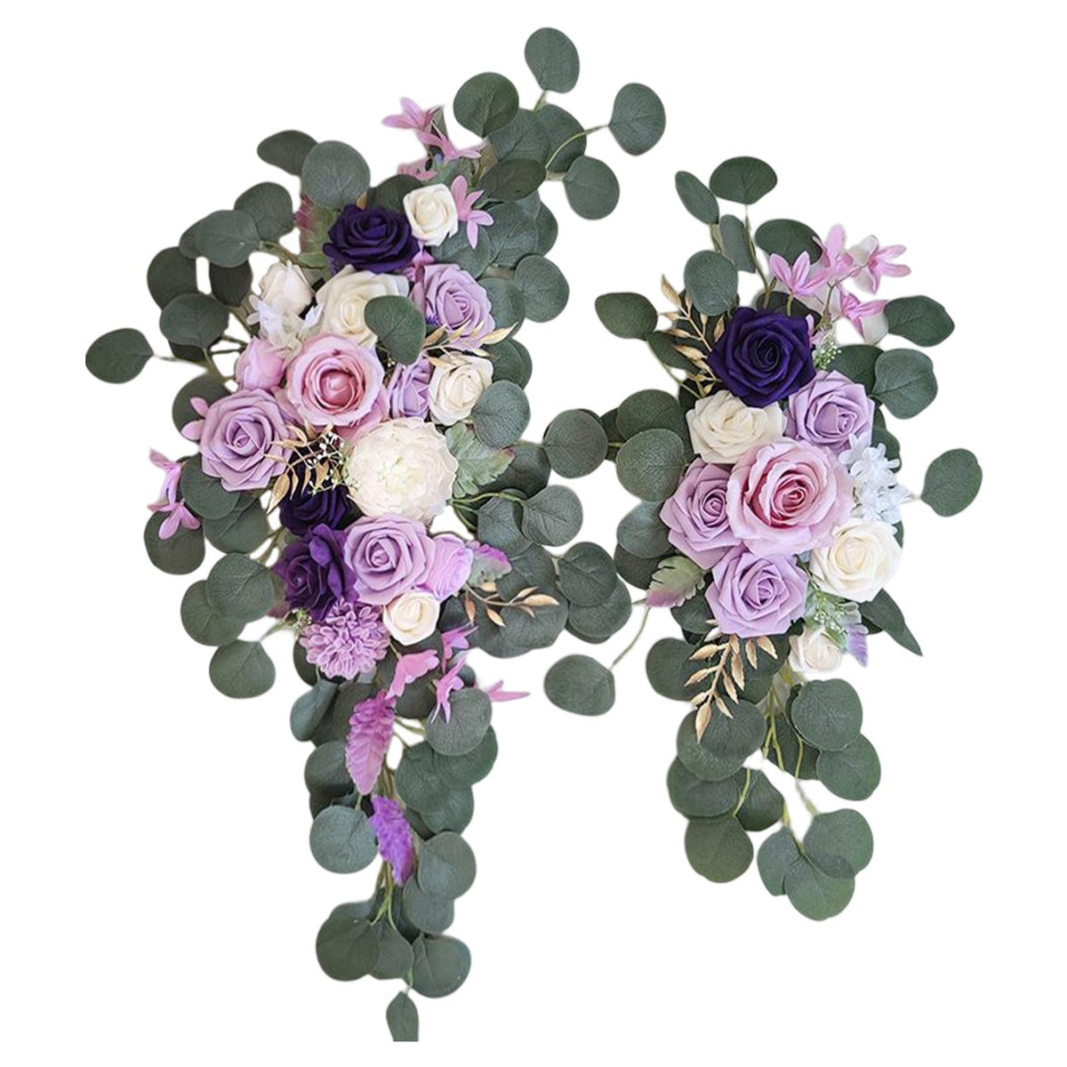 Maxbell Rustic Artificial Flower Swag Handmade Hanging for Parties Arbor Ornament Purple
