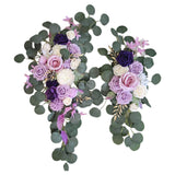 Maxbell Rustic Artificial Flower Swag Handmade Hanging for Parties Arbor Ornament Purple
