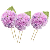 Max 3Pcs/Set Bridal Flower Hairpin Hair Ornament Headwear Jewelry Lavender