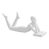 Maxbell Abstract Thinker Statue Resin Figurine Abstract Sculpture for Shelf Desk Bar Style B 20x5x8cm