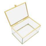 Maxbell Glass Jewelry Box Keepsake Box Ring Earring Display Storage Box for Wedding