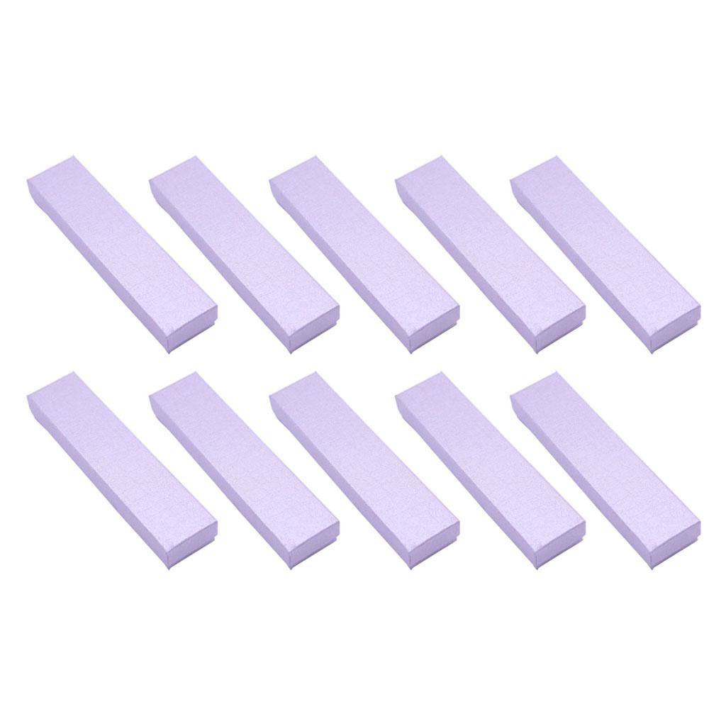 Max 10x Colorful Rectangle Necklace Bracelet Jewelry Wedding Gift Box silvery