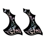 Max Maxb 2 Pieces Guitar Pickguard Scratch Plate for Acoustic Guitar Silver Flower