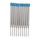 Maxbell 10pcs Metal Ballpoint Pen Refills Ink Ball Point Pen Replacement Blue