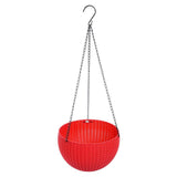 Max Plastic Flower Pot Hanging Basket Balcony Garden Plant Planter Chain Red