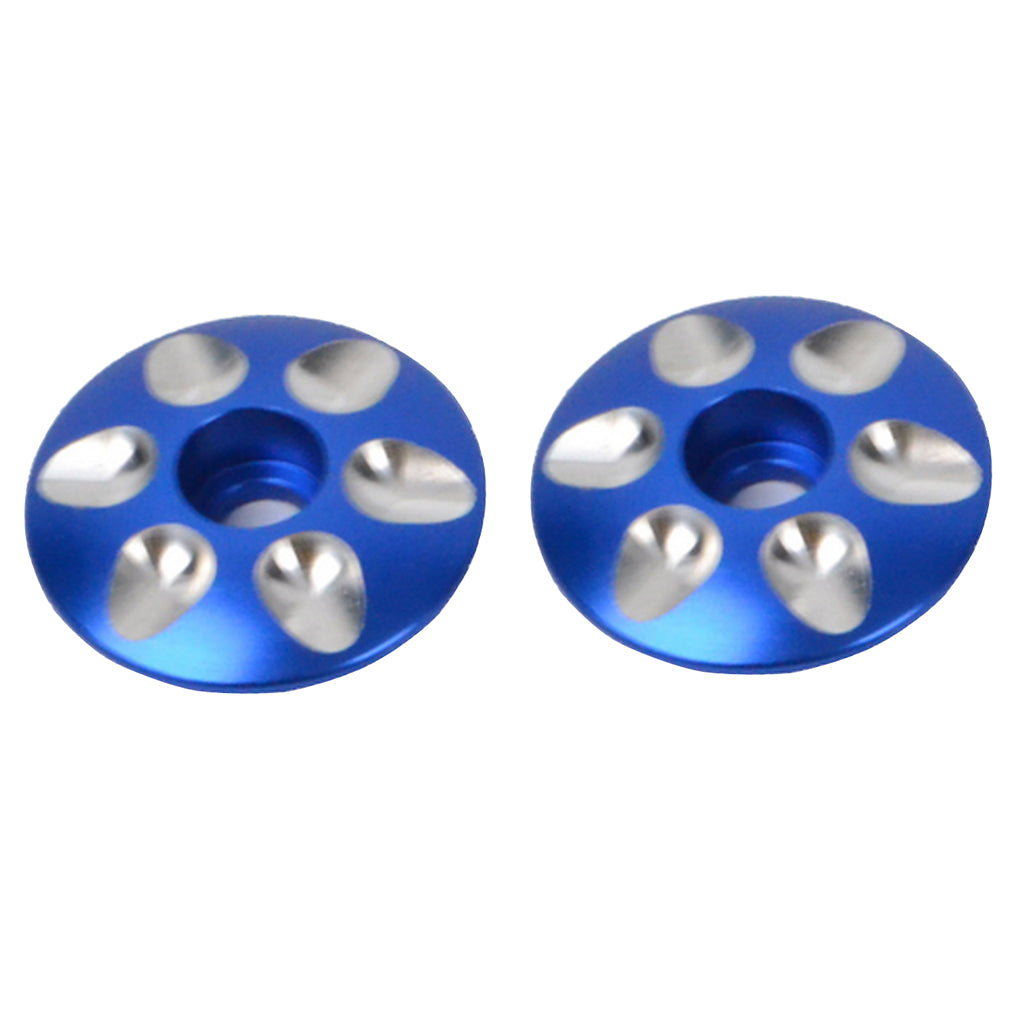 Maxbell 2pcs Aluminum Alloy Road Bicycle MTB Bike Stem Headset Top Cap Covers Blue