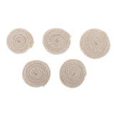 Maxbell 5 Piece Jute Cord Rope Charms Necklace Earrings Pendants Beige Round 38x7mm