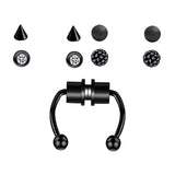 Maxbell Fake Nose Ring Magnetic Non Piercing Punk Style Fashion Gifts for Men Women Black