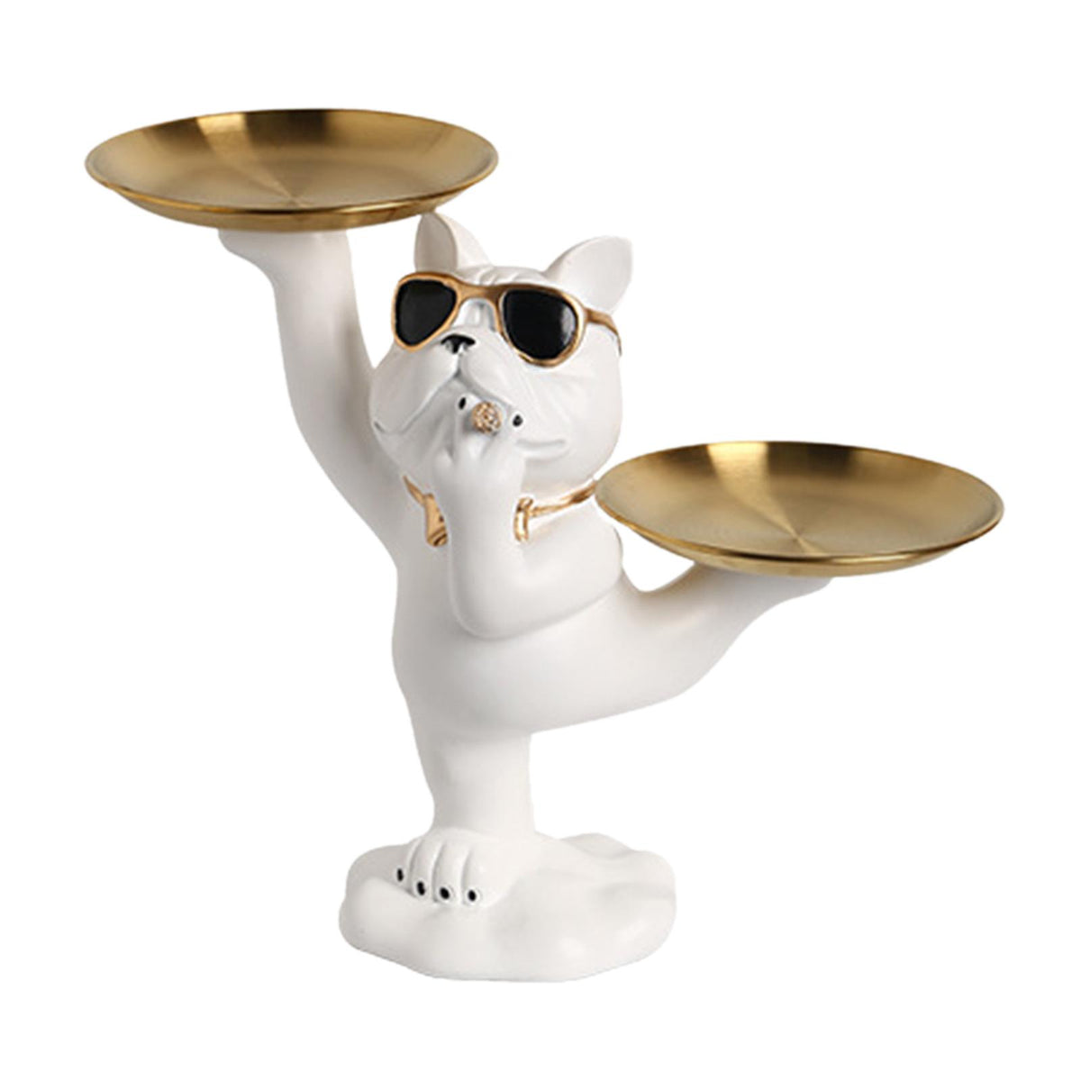 Maxbell French Bulldog Sculpture Dog Statue Animal Figurine for Living Room White