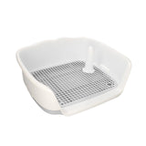 Maxbell Indoor Dog Potty Tray No Litter Pad Holder for Small and Medium Dogs white gray