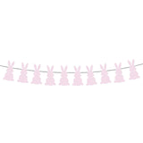 Maxbell Easter Bunny Banner Wall Hanging Decorations Bunting for Outdoor Party Pink