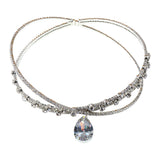 Maxbell Rhinestone Choker Necklace Cross Clavicle Chain for Anniversary Weddings