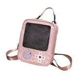 Maxbell Shoulder Bag PU Leather Zipper For School College Pink