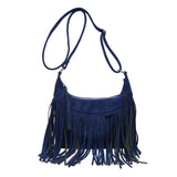 Maxbell Shoulder Handbag Tassel Purse Fashion Adjustable Strap Satchel Modern Blue