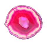 Max 1 Piece 80-100mm Agate Quartz Crystal Slices Coaster Home Ornament Fuschia