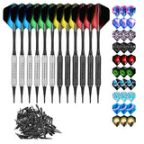Maxbell Professional Soft Tip Darts Set with 100 Dart Tips 30 Flights Metal Shafts Argent Black Barrels