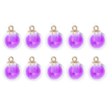 Maxbell 10x Clear Multicolor Round Crystal Glass Ball Pendant Christmas Gifts Purple