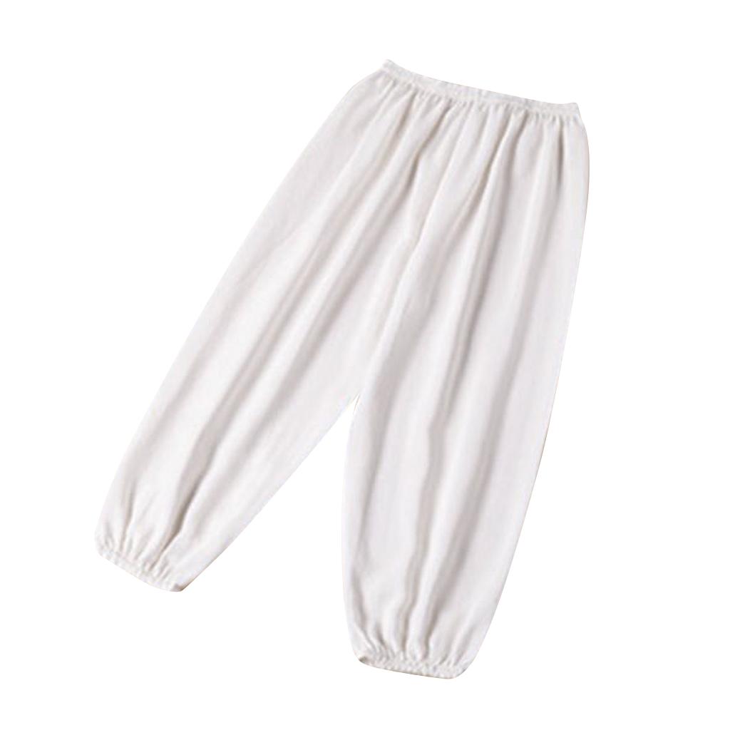 Max Kids Lightweight Breathable Leisure Pants Summer Silk Trousers - White