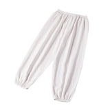 Max Kids Lightweight Breathable Leisure Pants Summer Silk Trousers - White