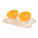 Maxbell Raised Cat Food Bowl Water Drinking Bowl Pet Feeder Waterer Pet Feeding Bowl Yellow 2 Bowls