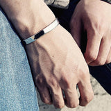 Max Stainless Steel Bracelet Cuff Bangle Round Wristband for Men 8mm Silver