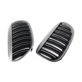 Maxbell One Pair Gloss Black Double Line Front Grille Grill Replacement for BMW E63