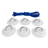Maxbell 6 Pieces Inflatable Boat Kayak SUP D-ring Patch & Elastic Shock Cord White