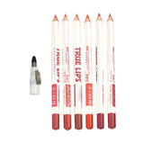 Maxbell 6 Pieces Lip Liner Pencil Smooth Application Water Resistant for Girls Style A