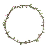 Max Bohemian Flower Leaves Garland Forehead Hair Band Beach Wreath  Pink