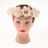Maxbell Wedding Headband Flower Hair Wreaths Flower Floral Crown Headpiece - Pink