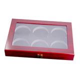 Maxbell Hockey Puck Display Case Dustproof Collection Solid Wood Lockable Shadow Box