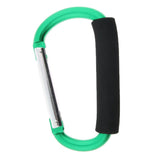 Maxbell Portable Large D Ring Snap Hook Aluminum Carabiner Cushion Grip 12mm green