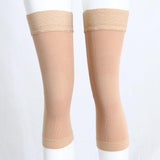 Max 1 Pair Women Men Compression Sleeve Calf Knee Stocking Socks Skin Color XL