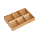 Maxbell Wooden Divided Serving Tray Divided Serving Platter for Home Dessert Banquet 6 Grids