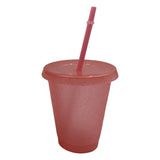 Maxbell Plastic Water Bottle Straw Cup Modern for Travel Shopping Friends Gifts light pink 500ml