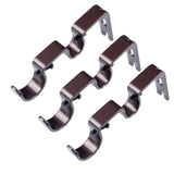 Max Set of 3Pcs Adjustable Metal Curtain Pole Rod Wall Bracket Holder Brown