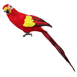 Max Artificial Feathered Parrot Figurines Realistic Bird Model Garden Yard Decor