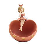 Maxbell Desk Resin Girl Statue Tray Ornament Hallways Entrance Organizer Container Pink