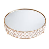 Maxbell Round Crystal Vanity Tray Jewelry Trinket Organizer Candle Holder Medium