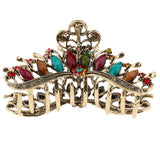 Max Women Large Hair Claw Jaw Clip Metal Rhinestones Crystal Hairpin Multicolor