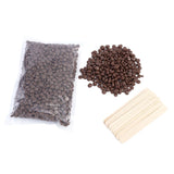 Max 500g Hot Film Hard Wax Beans Hair Removal Beads +10 Sticks Chocolate