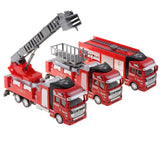 Maxbell Die-cast Alloy Pull Back Engineering Truck Car Model Toy Fire Engine