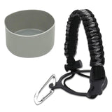 Maxbell Water Bottle Handle Protective Silicone Sleeve for Outdoor Activities Sports Gray Small